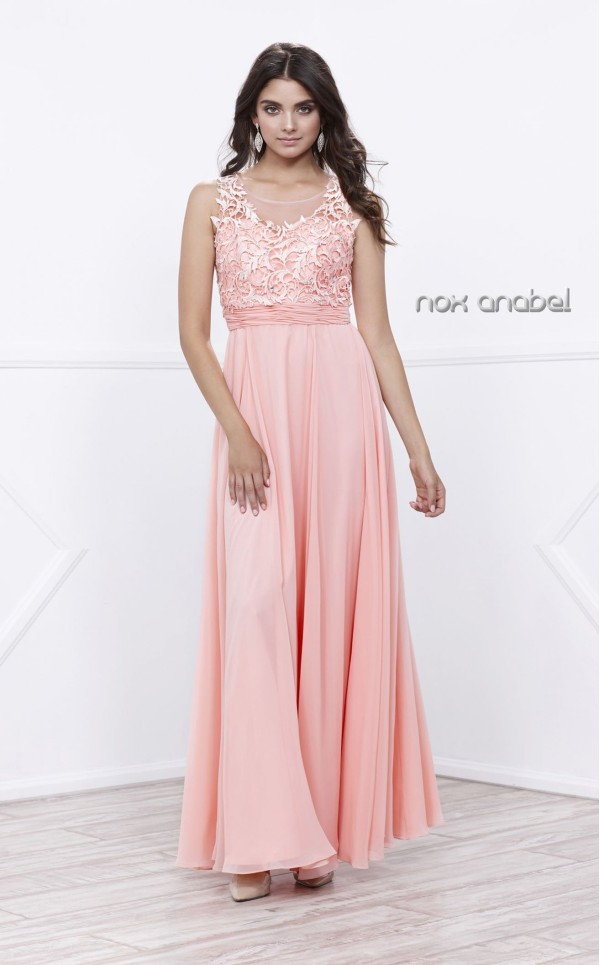 Illusion Applique Ornate Gown