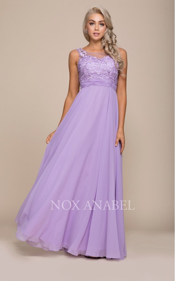 Illusion Applique Ornate Gown