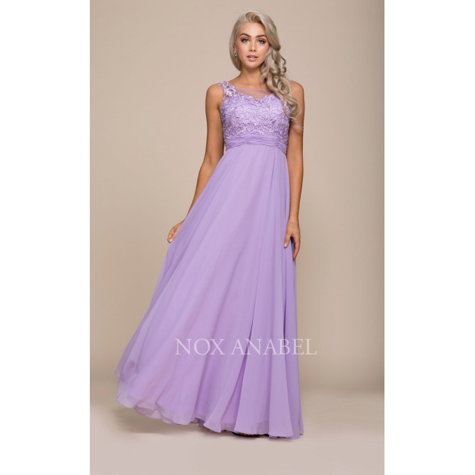 Illusion Applique Ornate Gown