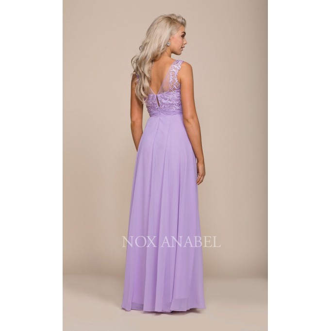 Illusion Applique Ornate Gown