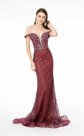 Floral Print Halter Evening GL1818 Dress