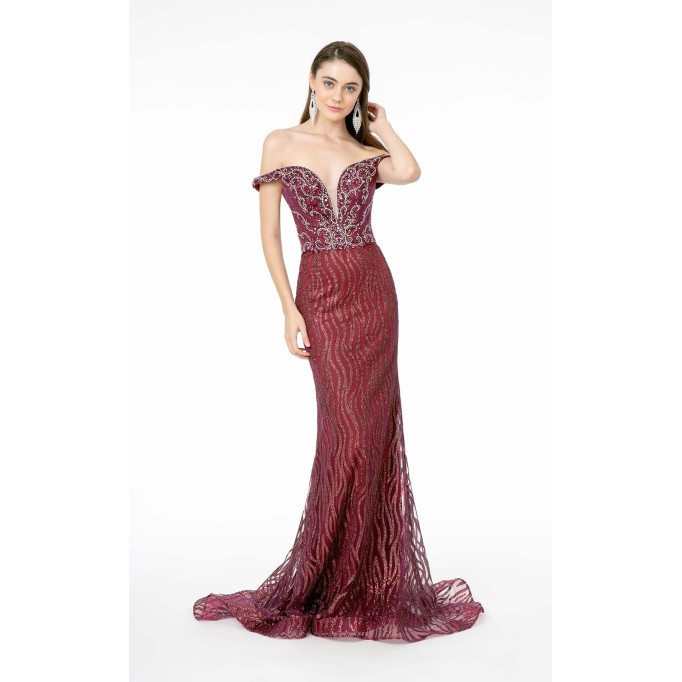 Floral Print Halter Evening GL1818 Dress
