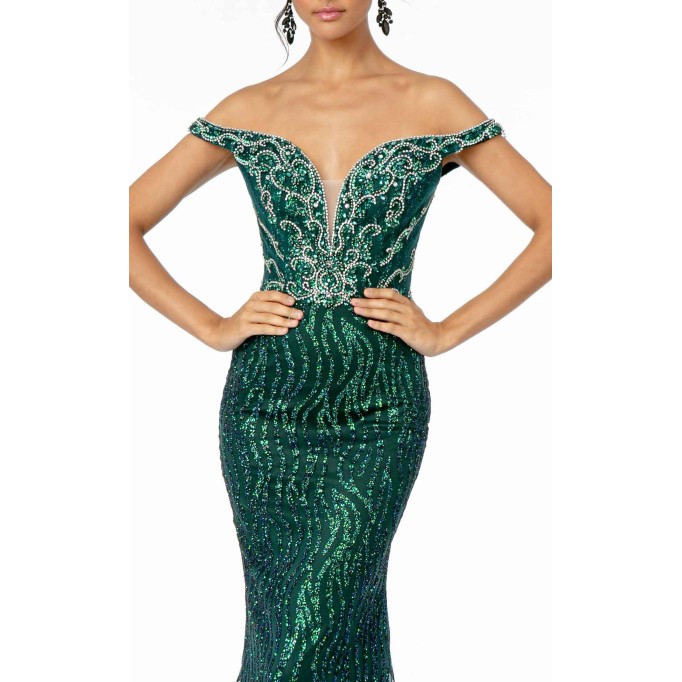 Floral Print Halter Evening GL1818 Dress