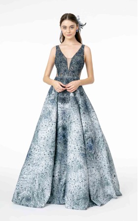 Floral Print Halter Evening GL1837 Dress