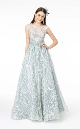 Floral Print Halter Evening GL2890 Dress