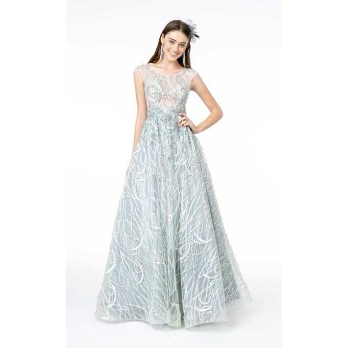 Floral Print Halter Evening GL2890 Dress