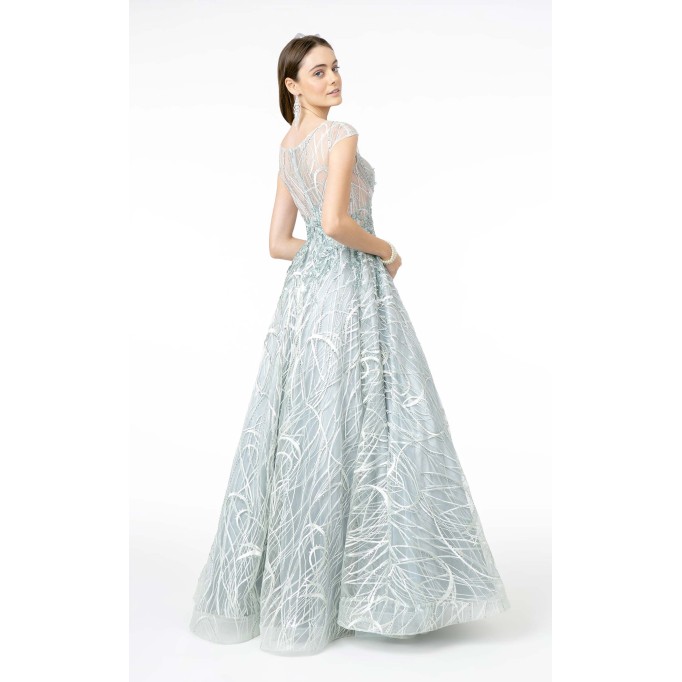 Floral Print Halter Evening GL2890 Dress