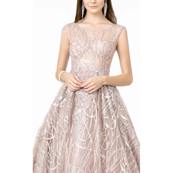 Floral Print Halter Evening GL2890 Dress