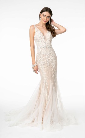 Floral Print Halter Evening GL2985 Dress