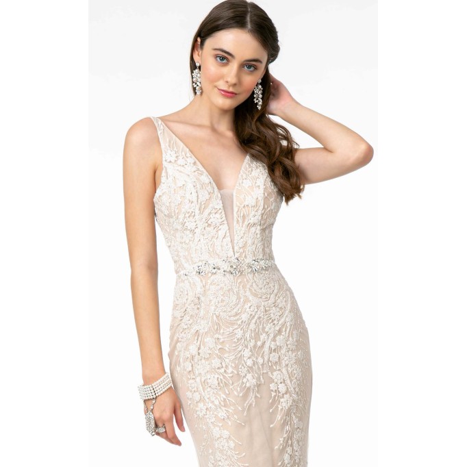 Floral Print Halter Evening GL2985 Dress
