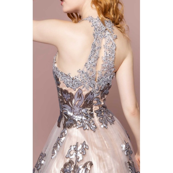 Floral Print Halter Evening GL2655 Dress