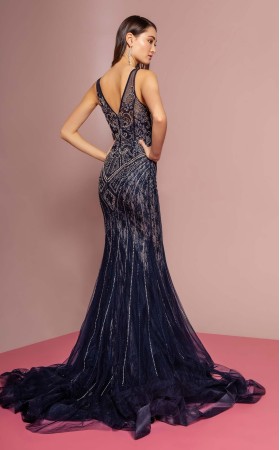 Floral Print Halter Evening GL2685 Dress