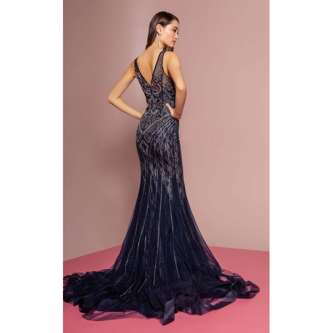 Floral Print Halter Evening GL2685 Dress