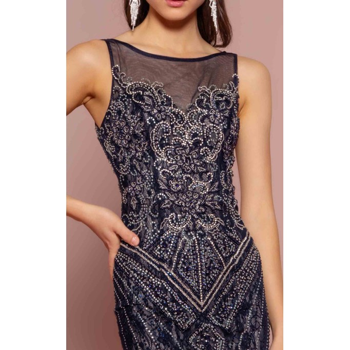 Floral Print Halter Evening GL2685 Dress