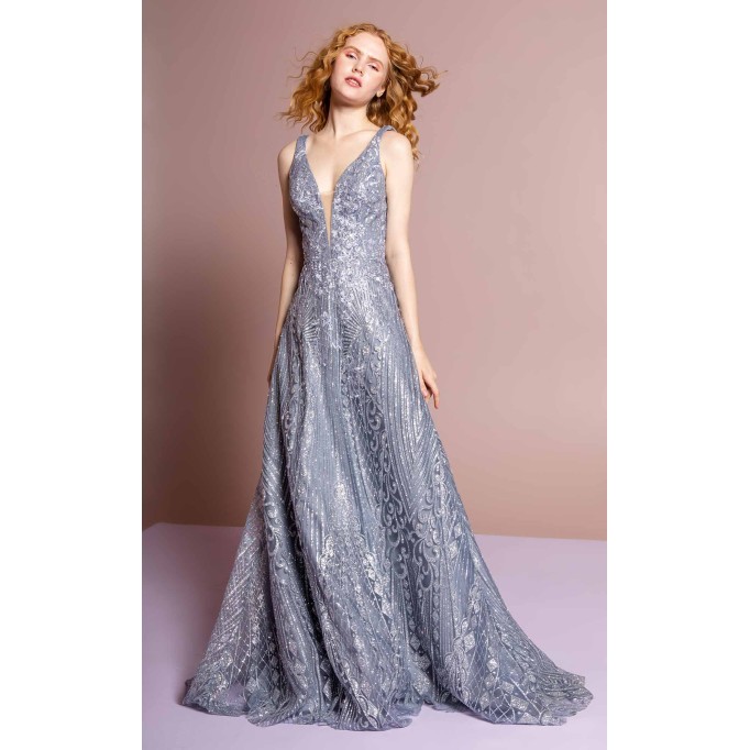 Floral Print Halter Evening GL2698 Dress