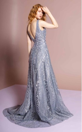 Floral Print Halter Evening GL2698 Dress