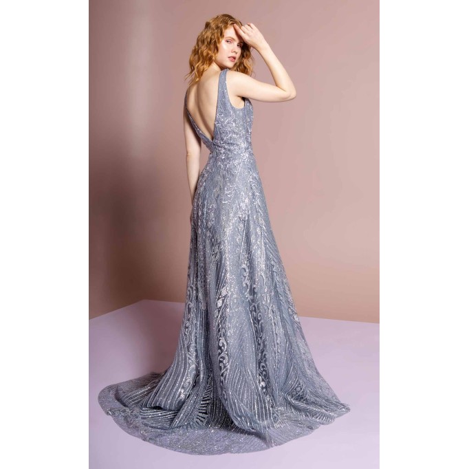 Floral Print Halter Evening GL2698 Dress