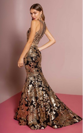 Floral Print Halter Evening GL2272 Dress