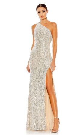 One-shoulder Sequined Sheath Dress