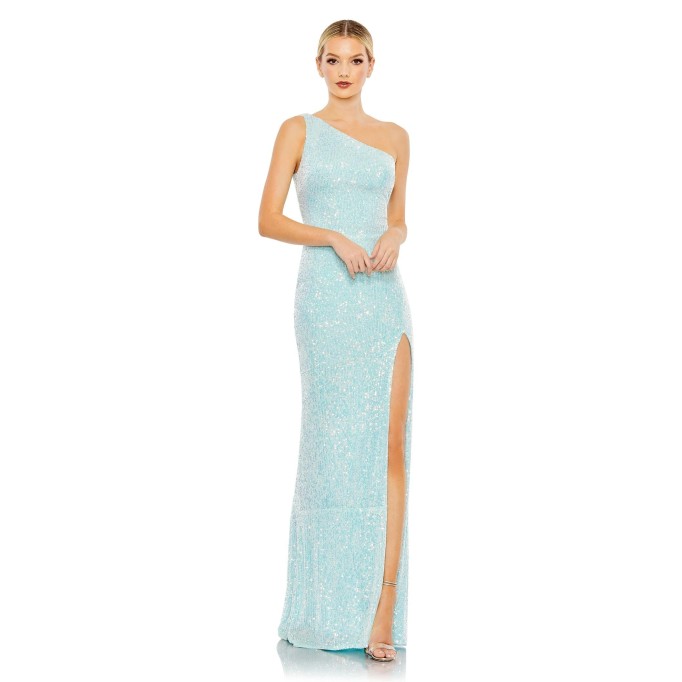 One-shoulder Sequined Sheath Dress