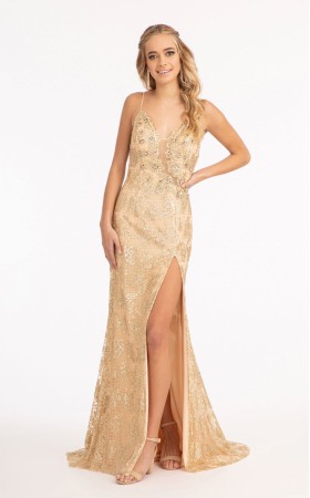 Floral Print Halter Evening GL3004 Dress
