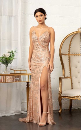 Floral Print Halter Evening GL3004 Dress