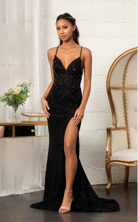 Floral Print Halter Evening GL3006 Dress