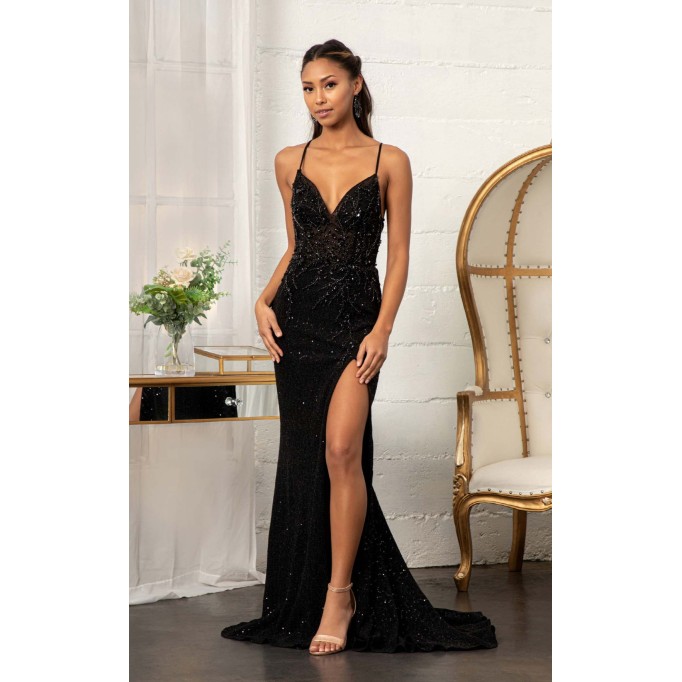 Floral Print Halter Evening GL3006 Dress