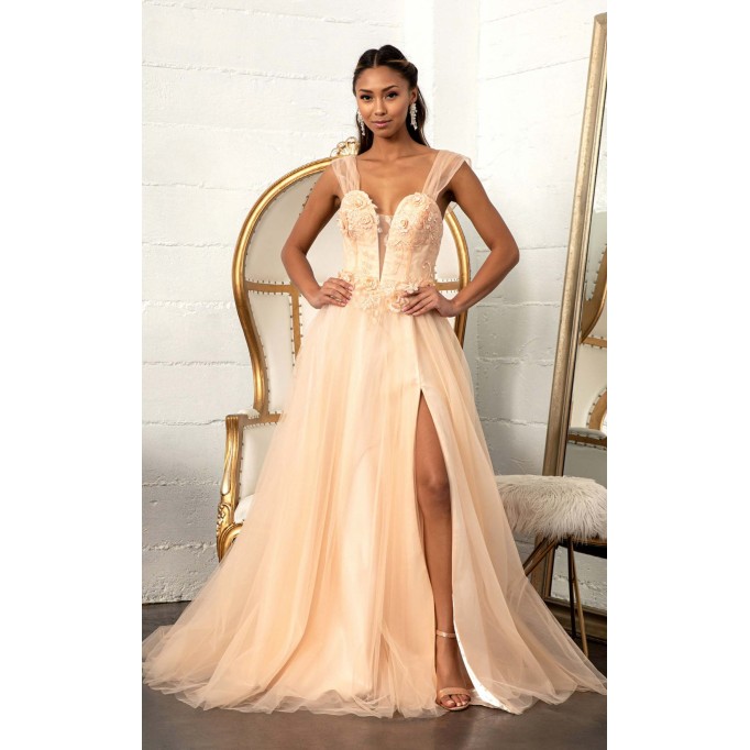 Floral Print Halter Evening GL3007 Dress
