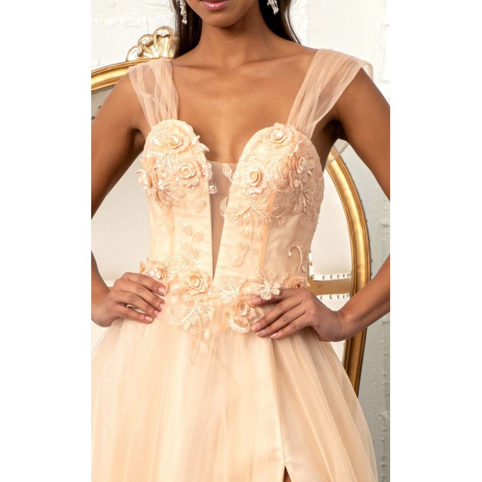 Floral Print Halter Evening GL3007 Dress