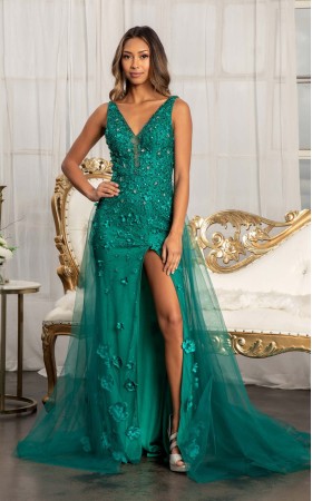 Floral Print Halter Evening GL3011 Dress