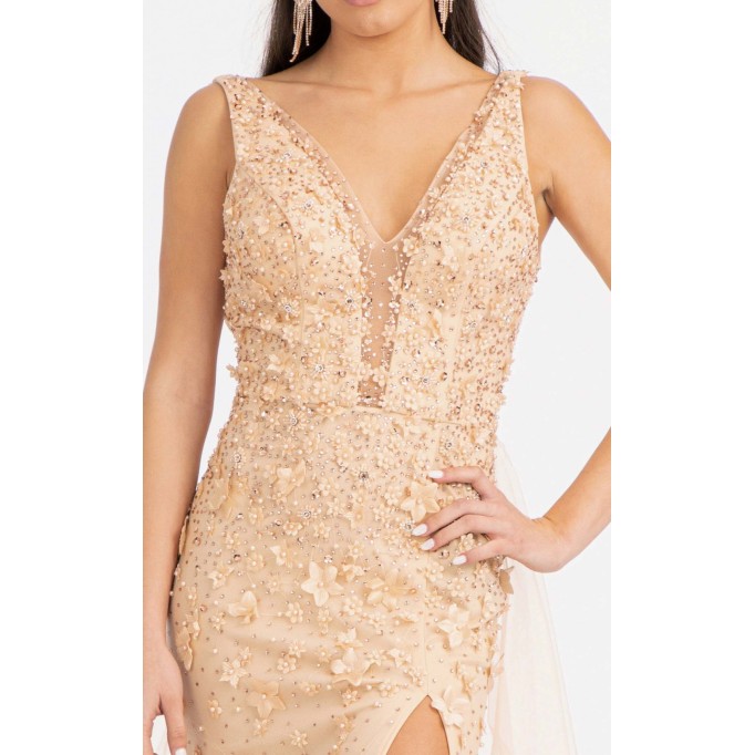 Floral Print Halter Evening GL3011 Dress