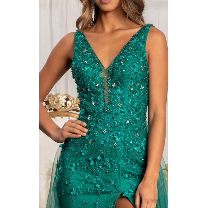 Floral Print Halter Evening GL3011 Dress