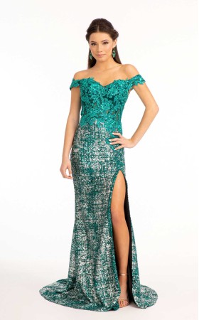 Floral Print Halter Evening GL3024 Dress