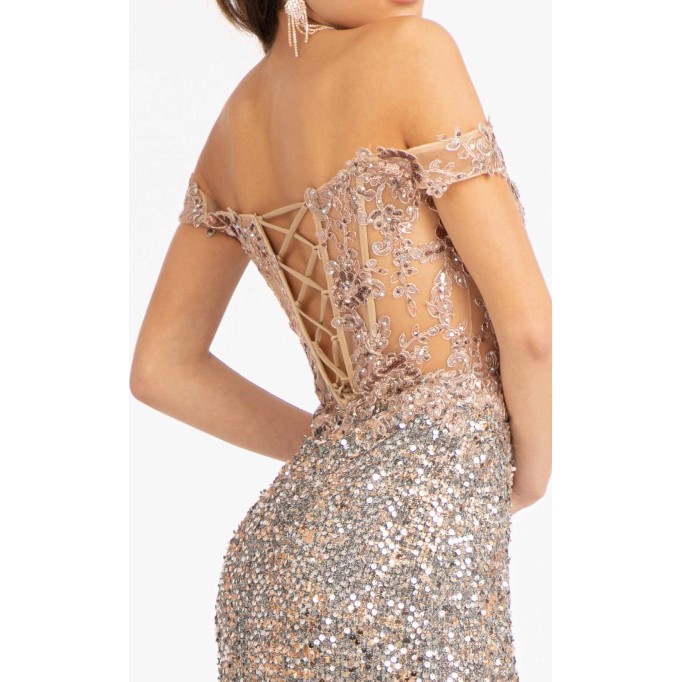 Floral Print Halter Evening GL3024 Dress