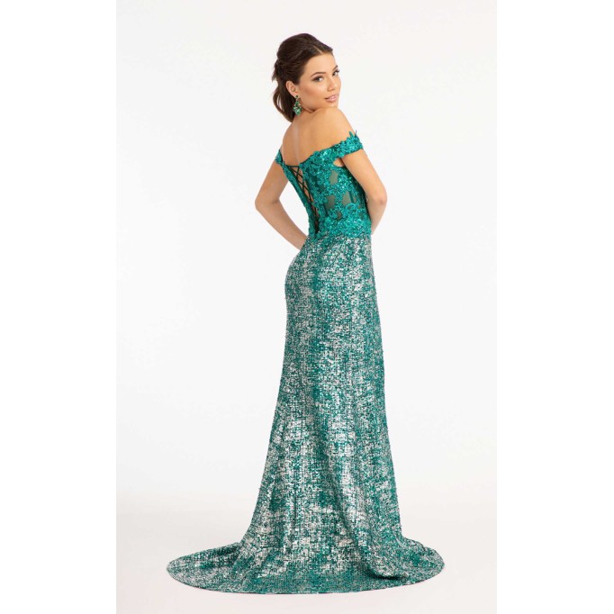 Floral Print Halter Evening GL3024 Dress