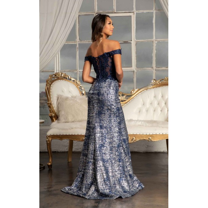Floral Print Halter Evening GL3024 Dress