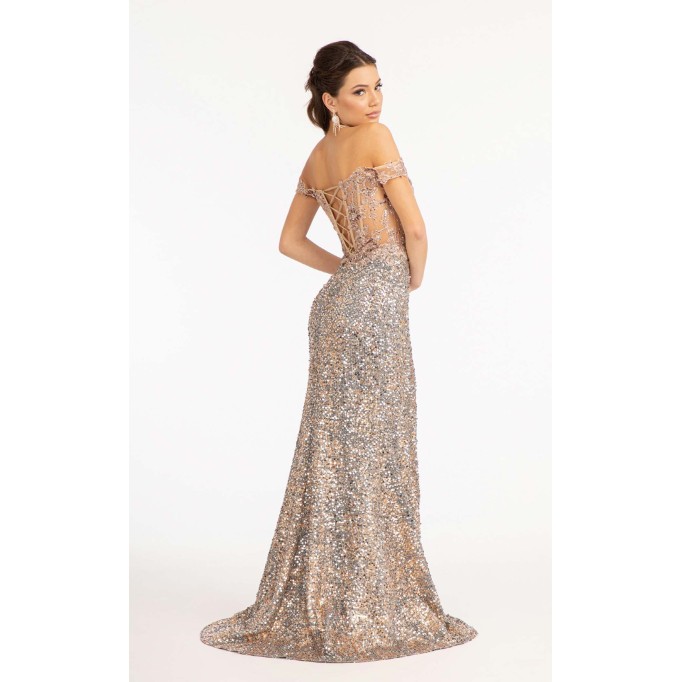 Floral Print Halter Evening GL3024 Dress
