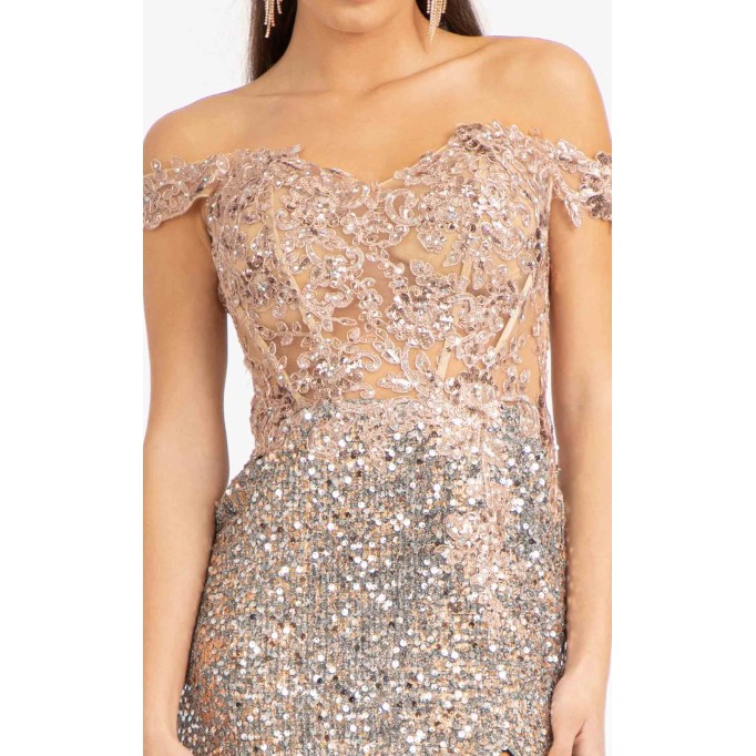 Floral Print Halter Evening GL3024 Dress