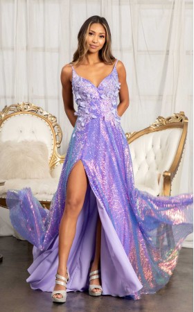 Floral Print Halter Evening GL3027 Dress