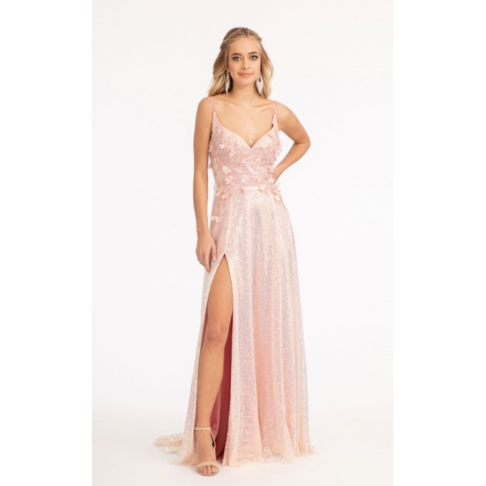 Floral Print Halter Evening GL3027 Dress