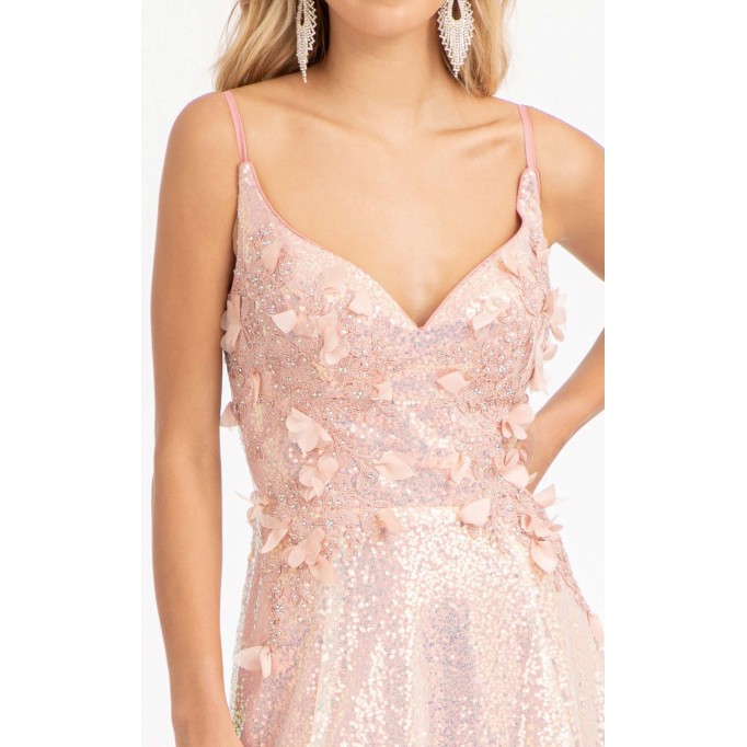 Floral Print Halter Evening GL3027 Dress