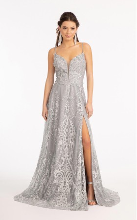 Floral Print Halter Evening GL3031 Dress