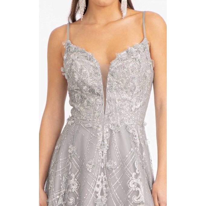 Floral Print Halter Evening GL3031 Dress