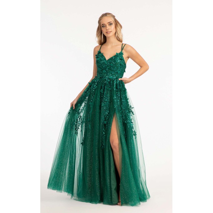 Floral Print Halter Evening GL3033 Dress