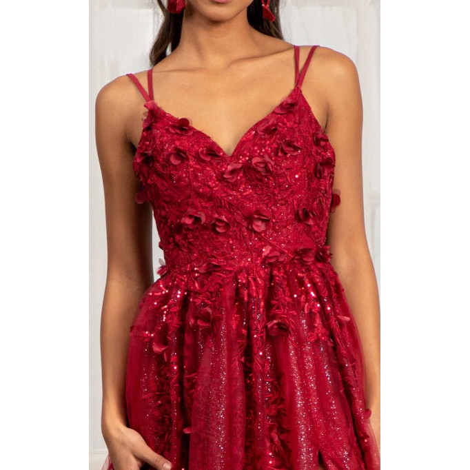 Floral Print Halter Evening GL3033 Dress