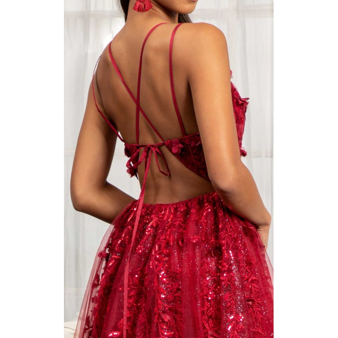 Floral Print Halter Evening GL3033 Dress
