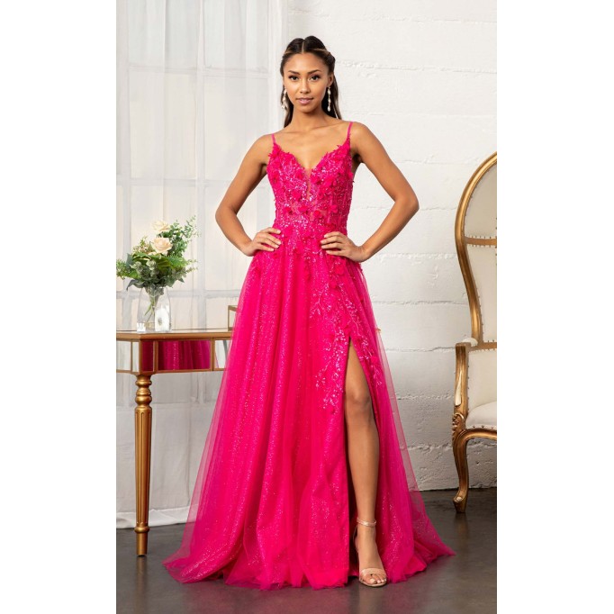 Floral Print Halter Evening GL3034 Dress