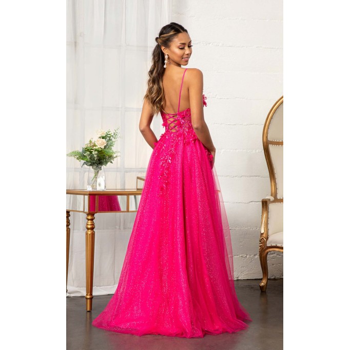 Floral Print Halter Evening GL3034 Dress