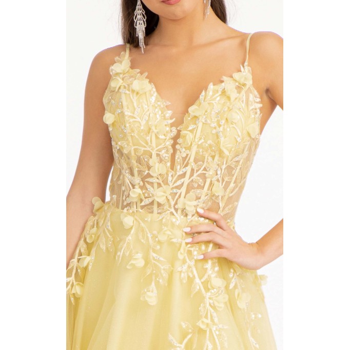 Floral Print Halter Evening GL3034 Dress